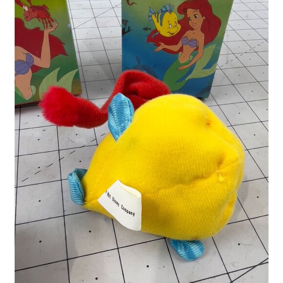 Vintage Little Mermaid Plush Ornaments Sebastian Flounder New NIB McDonald's '89 - Picture 6 of 6